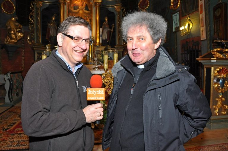 Roman Czejarek z radiową Jedynką w Ptaszkowej