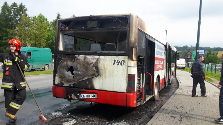 Nowy Sącz: Pożar autobusu na ulicy Chruślickiej!