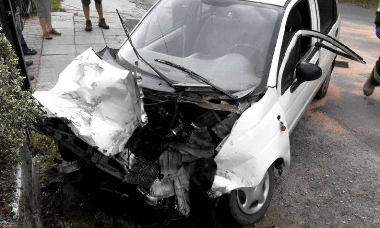 Mystków: Czołówka Matiza z Manem