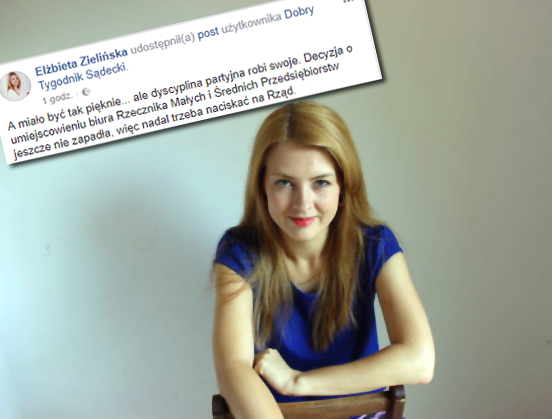 Posłowie PiS wybrani w naszym regionie nie zgodzili się, aby biuro rzecznika przedsiębiorców było w Nowym Sączu