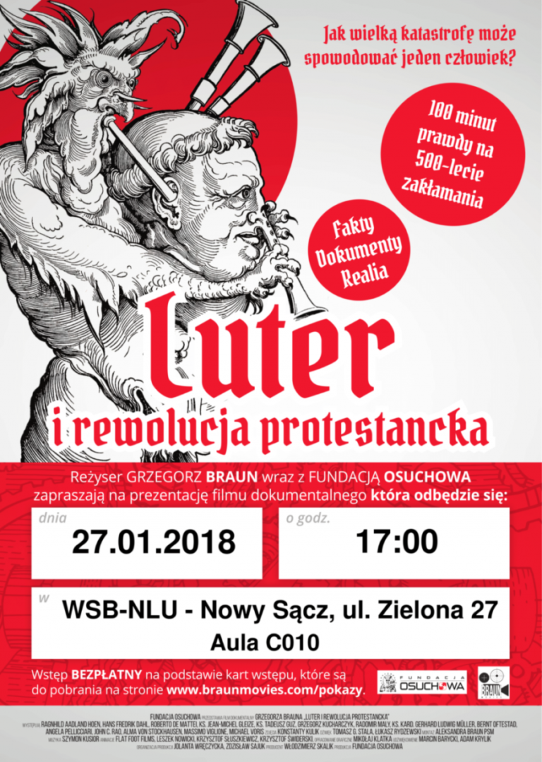 Film „Luter i rewolucja protestancka” w Nowym Sączu