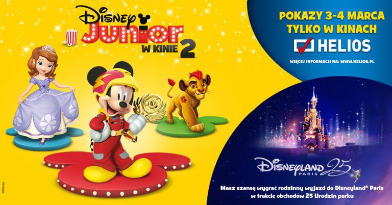 Disney Junior w prezencie od Kina Helios + szansa na rodzinny wyjazd do Disneylandu!