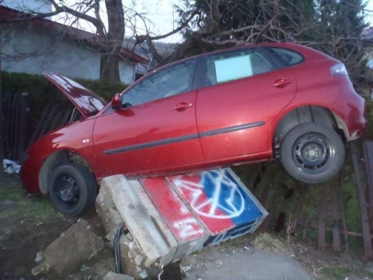 Czerniec: Seat staranował znak, skrzynkę telekomunikacyjną i ogrodzenie