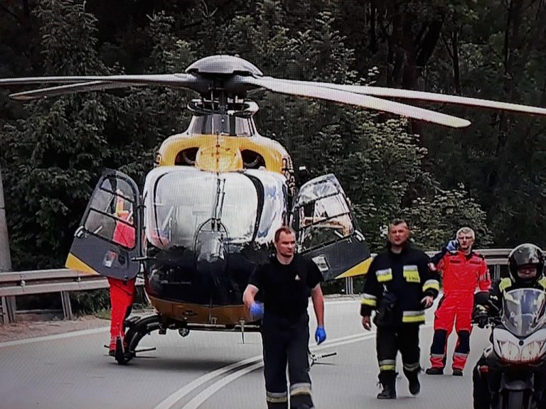 Motocyklista w ciężkim stanie. W akcji śmigłowiec LPR