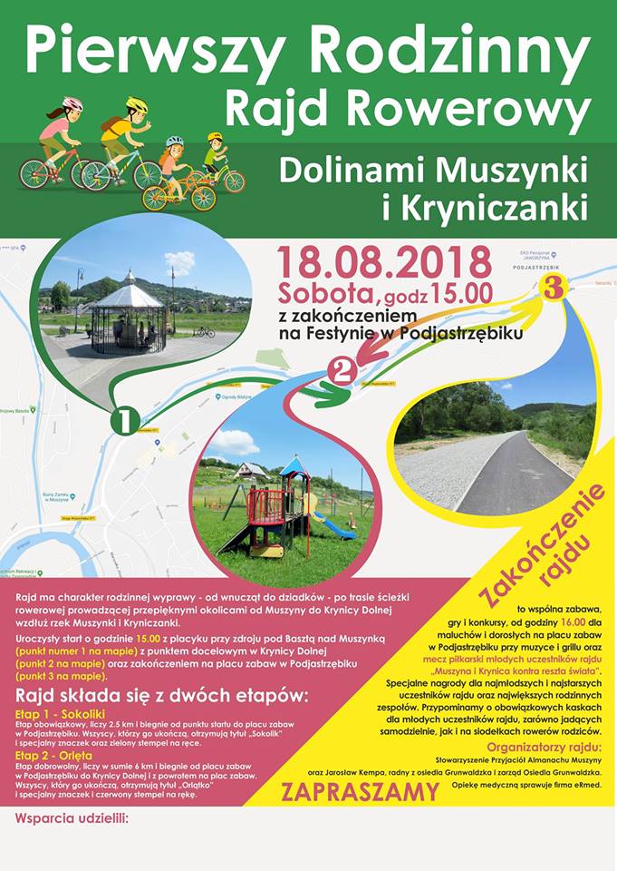 18 sierpnia rusza I Rodzinny Rajd Rowerowy Dolinami Muszynki i Krynicy!