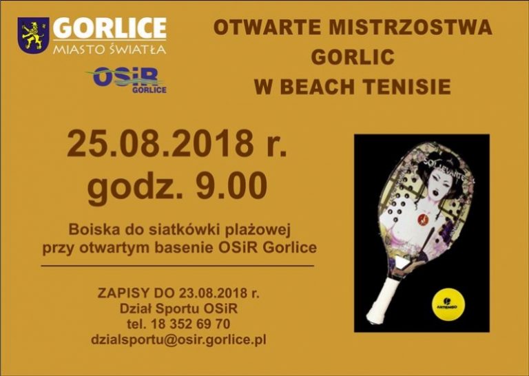 Beach tenis. Zbliżają się otwarte mistrzostwa Gorlicach
