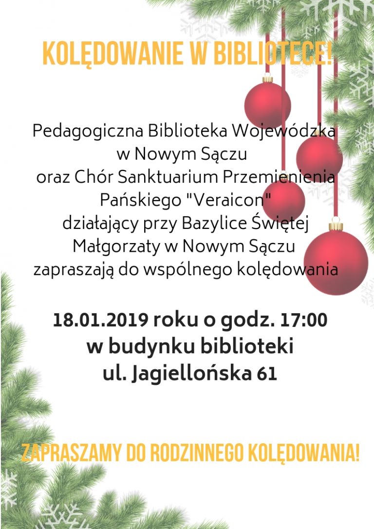 Nowy Sącz, 18 stycznia: kolędowanie w bibliotece