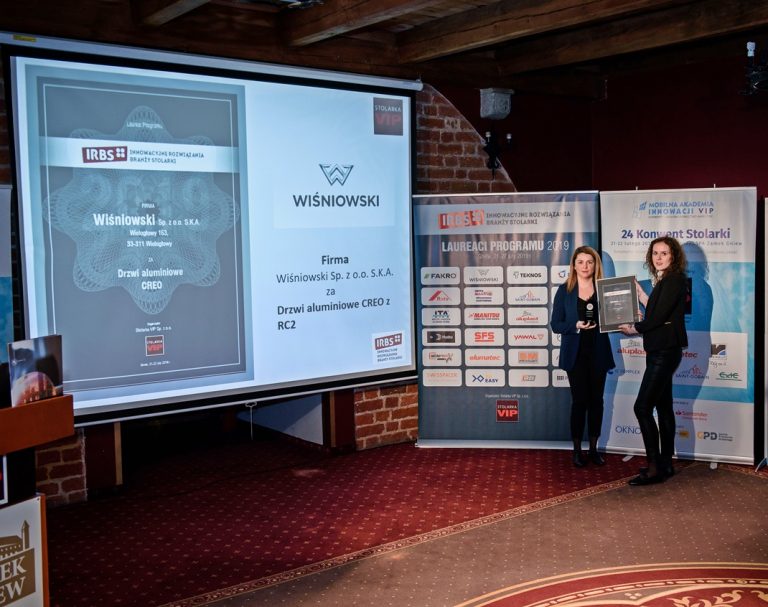 WIŚNIOWSKI laureatem „Innowacyjnych Rozwiązań Branży Stolarki”