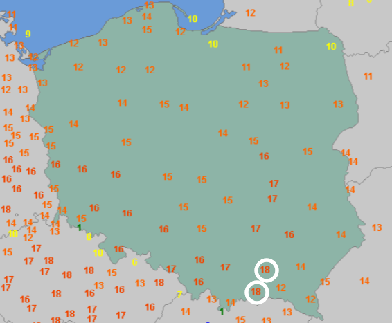 Nowy Sącz był najcieplejszym miastem w Polsce