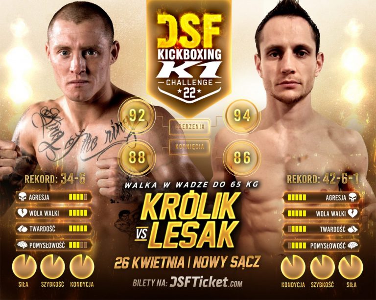 Gala DSF 22: Droga Wojownika w Nowym Sączu: Mistrz Polski vs. czeski król nokautu