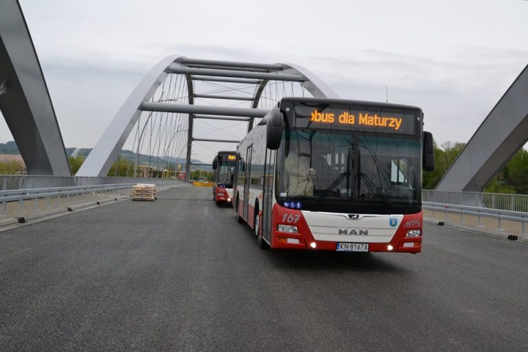 Most Heleński – “przedpremiera”;) Jako pierwsi przejechali maturzyści i prezydent