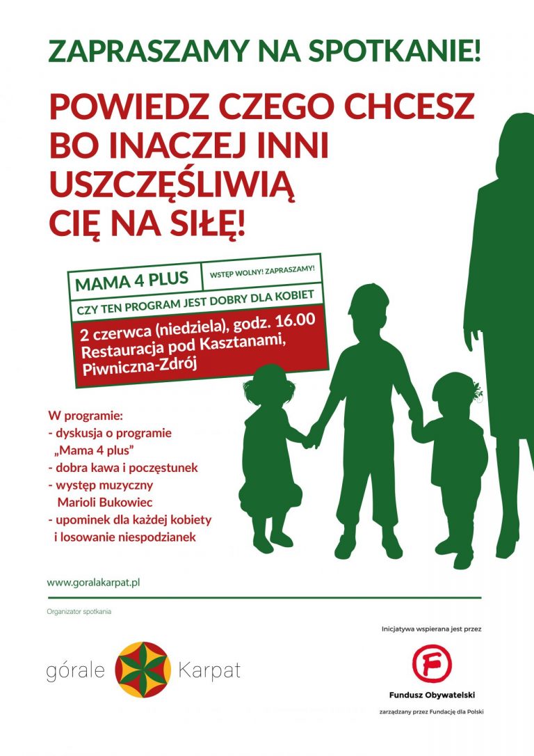 W Piwnicznej kobiety będą dyskutować o programie MAMA 4 plus