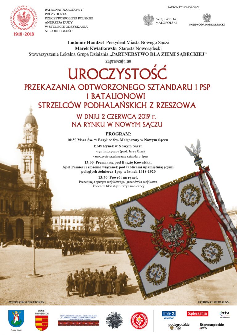 Nowy Sącz, 2 czerwca: przekazanie sztandaru Strzelcom Podhalańskim…