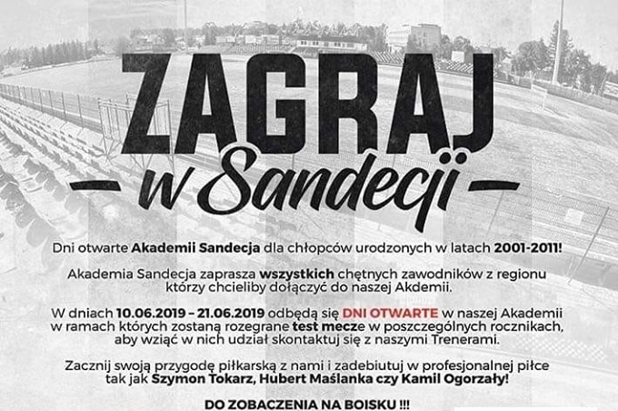 Sandecja szuka piłkarskich talentów! [Kontakt]