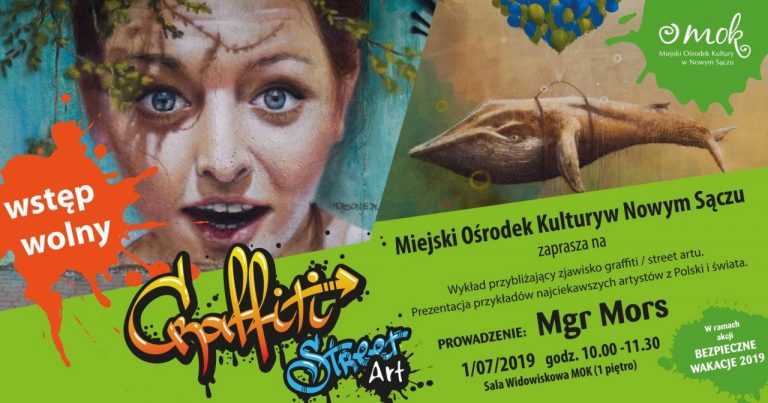 Nowy Sącz, lipiec: otwarty wykład o „street art” i warsztaty graffiti z Mgr Morsem
