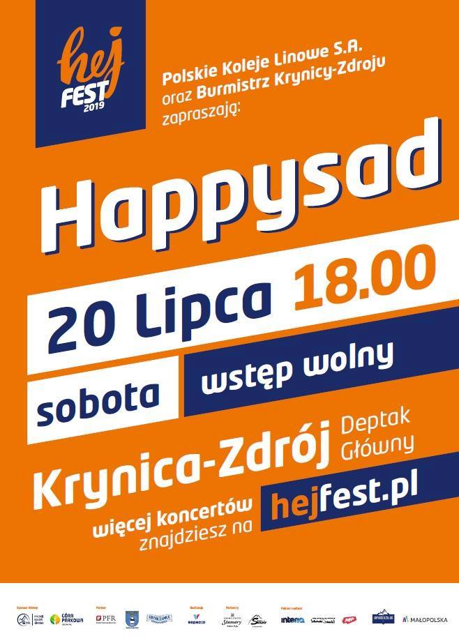 Krynica – Zdrój, 20 lipca: Hej Fest 2019; Happysad
