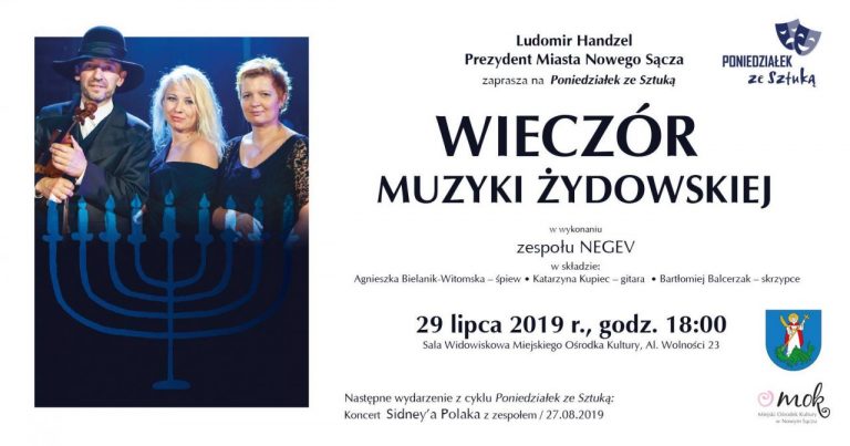 29 lipca, Nowy Sącz: wieczór muzyki żydowskiej