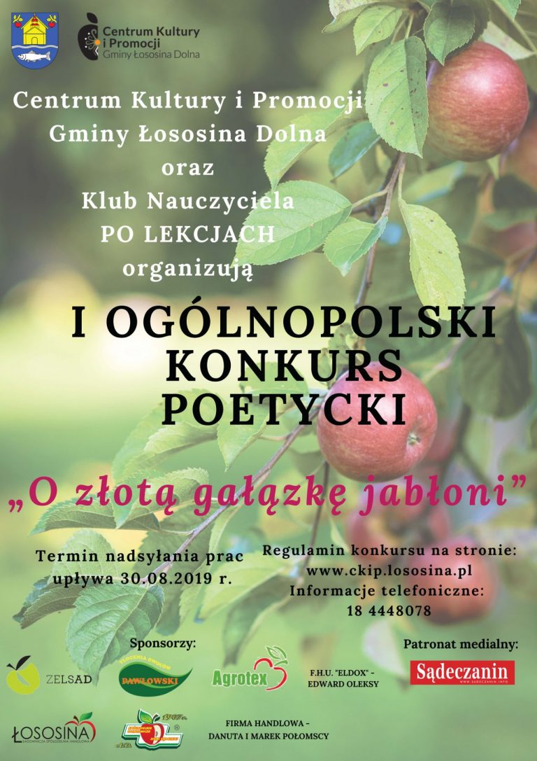 Łososina Dolna: konkurs poetycki „o złotą gałązkę jabłoni”