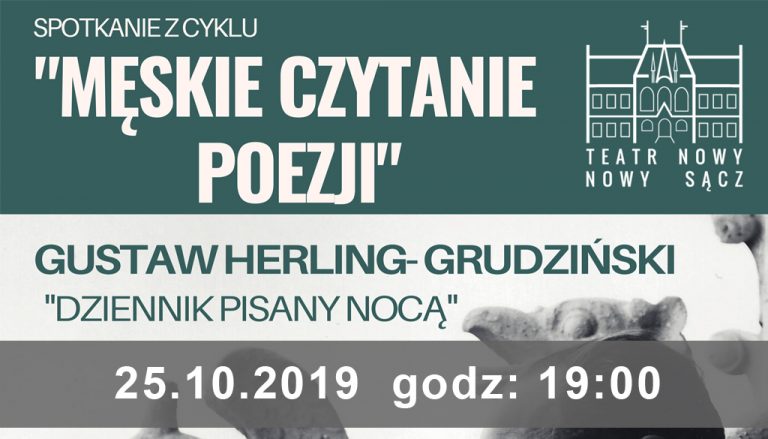 Nowy Sącz, 25 października: Męskie czytanie poezji