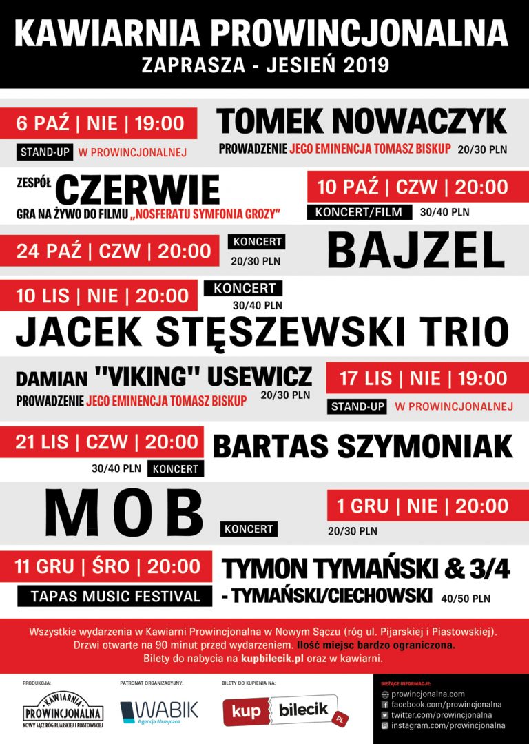 Nowy Sącz, jesień – zima 2019: Prowincjonalna zaprasza!