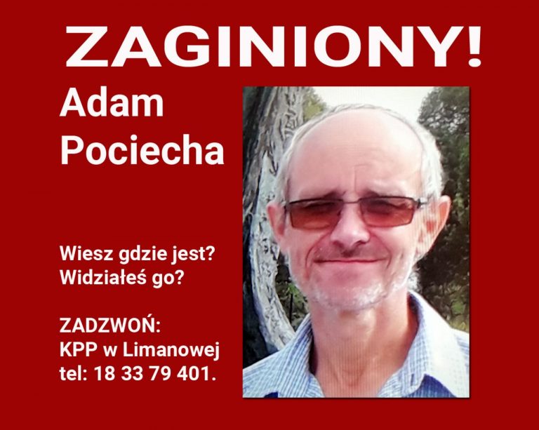 UWAGA! Zaginął człowiek. Policja prosi o pomoc w poszukiwaniach