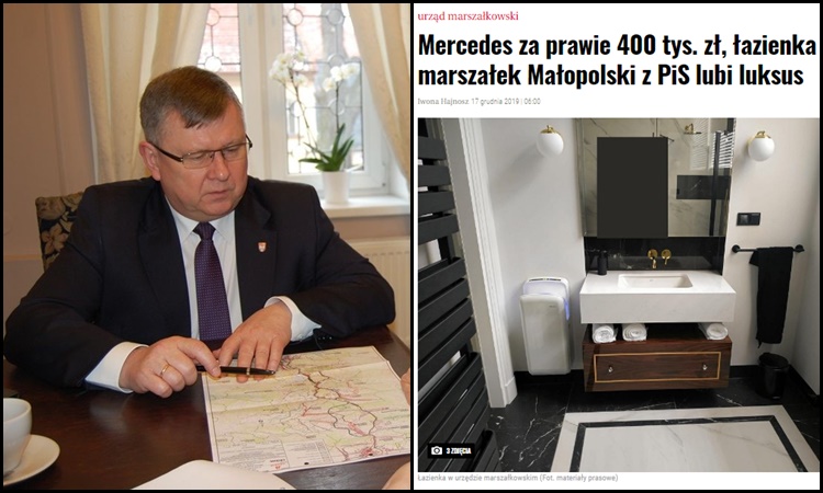 ,,Luksusowe wydatki” marszałka Kozłowskiego? UMWM tłumaczy się z zakupu Mercedesa i remontu