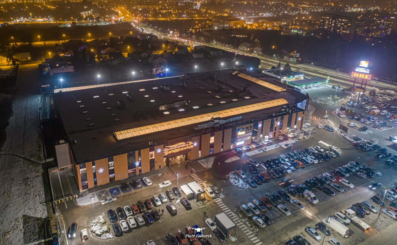 Nowy Sącz, widok z drona. CH Gołąbkowice