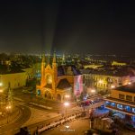 Nowy Sącz, widok z drona. Kościół św. Kazimierza