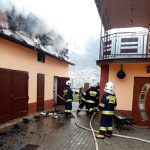 pożar gołębnika w Stróżnej