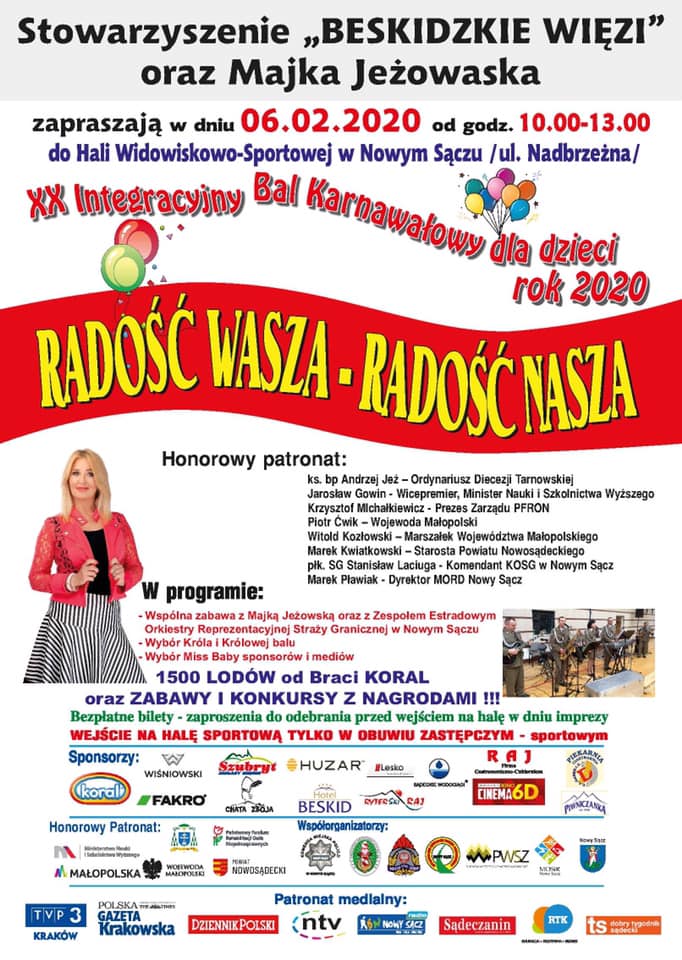 6 lutego, Nowy Sącz: integracyjny bal karnawałowy „radość wasza – radość nasza”