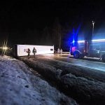 wypadek Krynica, autobus na drodze