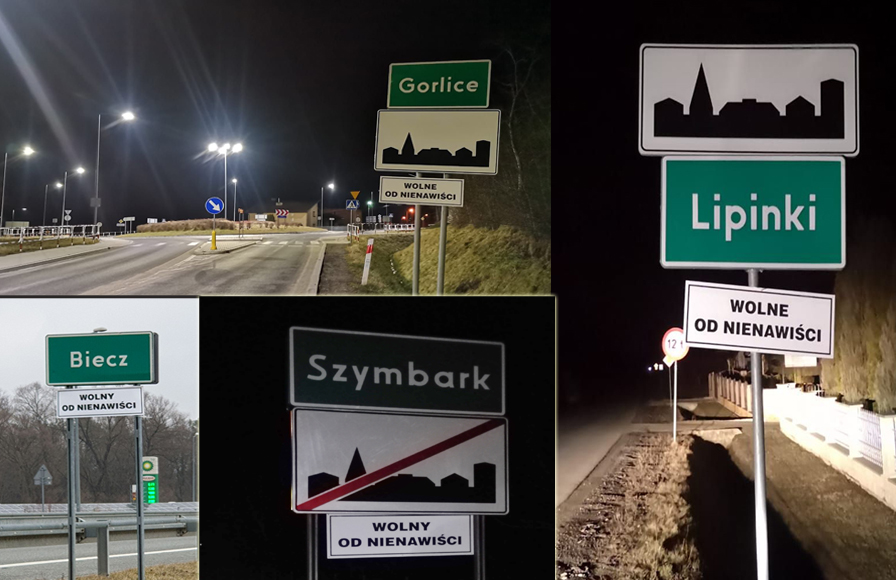 Strefy wolne od nienawiści - tabliczki są odpowiedzią na "strefy wolne od LGBT"