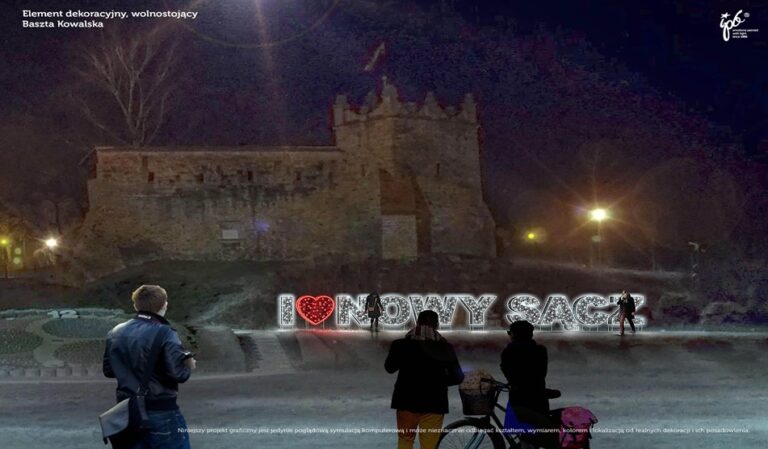 Napis ,,I ❤ Nowy Sącz” pojawi się pod Basztą Kowalską