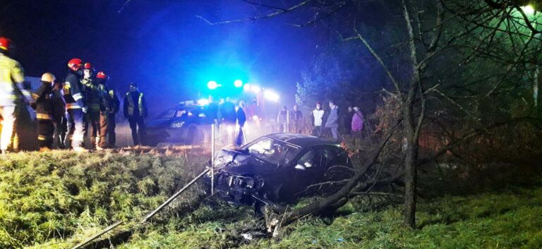 Na drogach lokalnie bardzo ślisko. W Naszacowicach auto spadło ze skarpy, w Gołkowicach zginął pieszy…