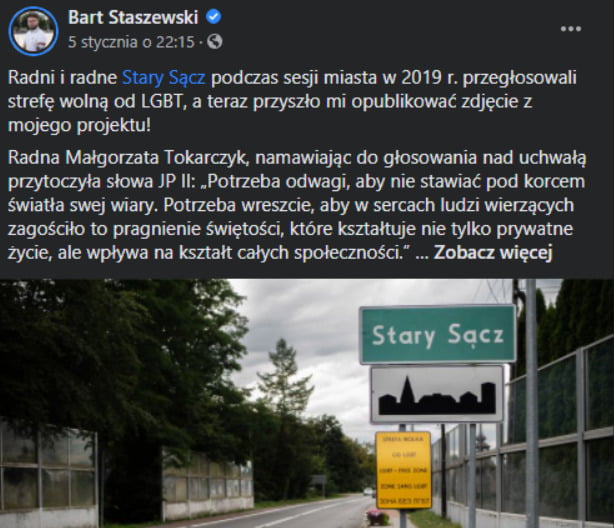 Aktywista LGBT kontra Stary Sącz. „Niszczą młodym świat w swojej walce z chochołami”