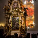 Mały Jezus i św. Józef. Obraz Bolesława Barbackiego