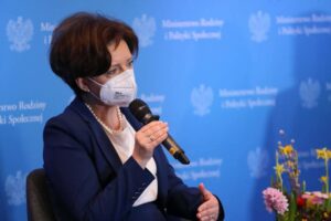 Warszawa, 31.03.2021. Minister rodziny i polityki społecznej Marlena Maląg