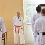 trening karate Shorin- ryu pod przewodnictwem mistrza Kenyu Chinen