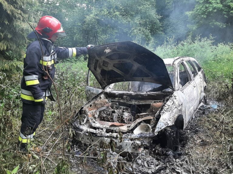 Nowy Sącz. W głębi lasu spłonął samochód
