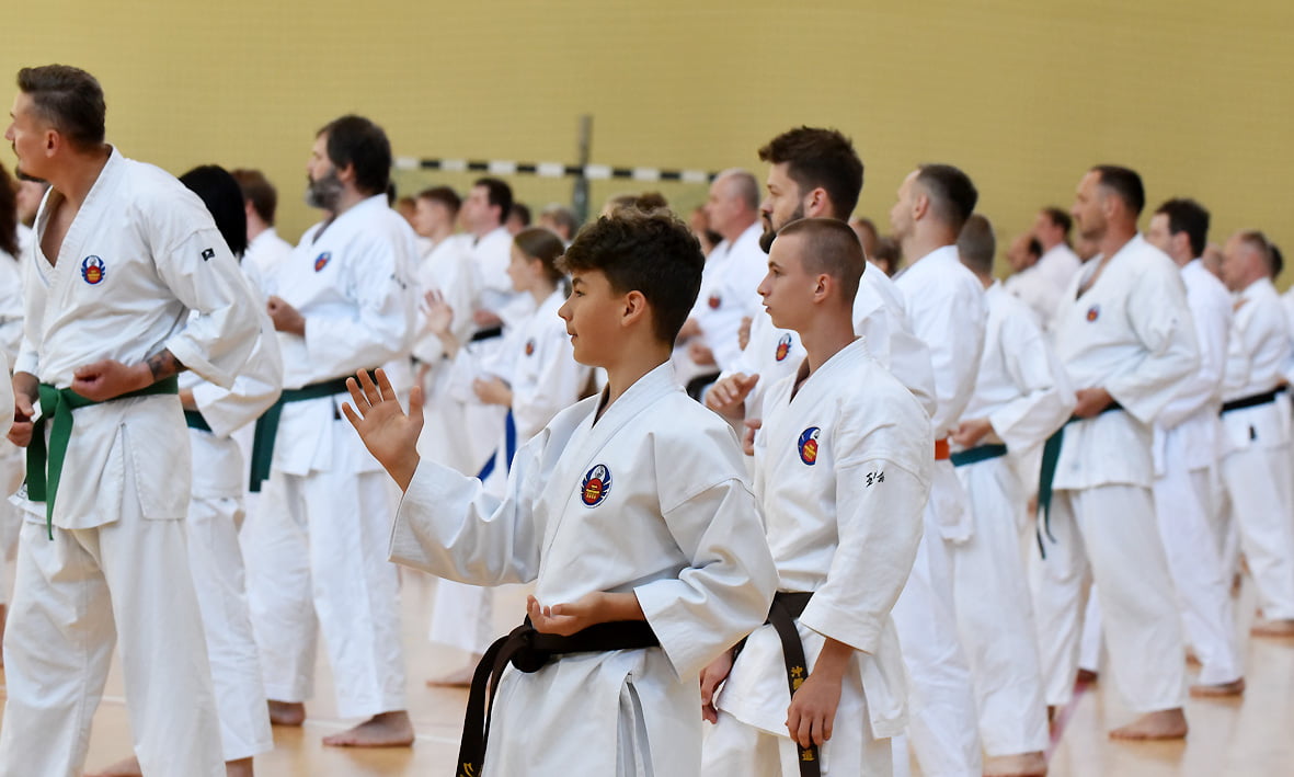 trening karate Shorin- ryu pod przewodnictwem mistrza Kenyu Chinen
