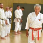 trening karate Shorin- ryu pod przewodnictwem mistrza Kenyu Chinen