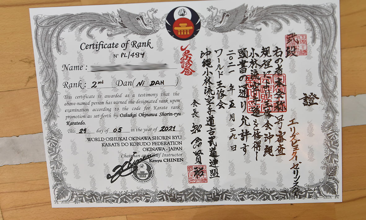 trening karate Shorin- ryu pod przewodnictwem mistrza Kenyu Chinen