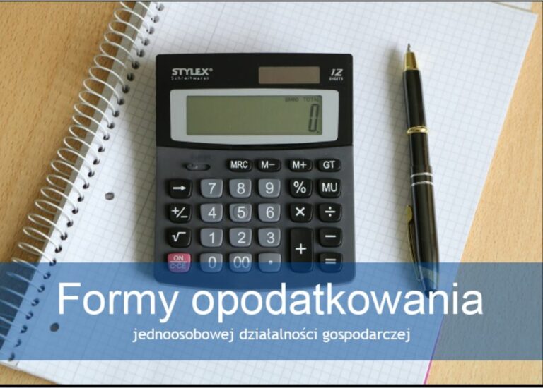 Formy opodatkowania jednoosobowej działalności gospodarczej