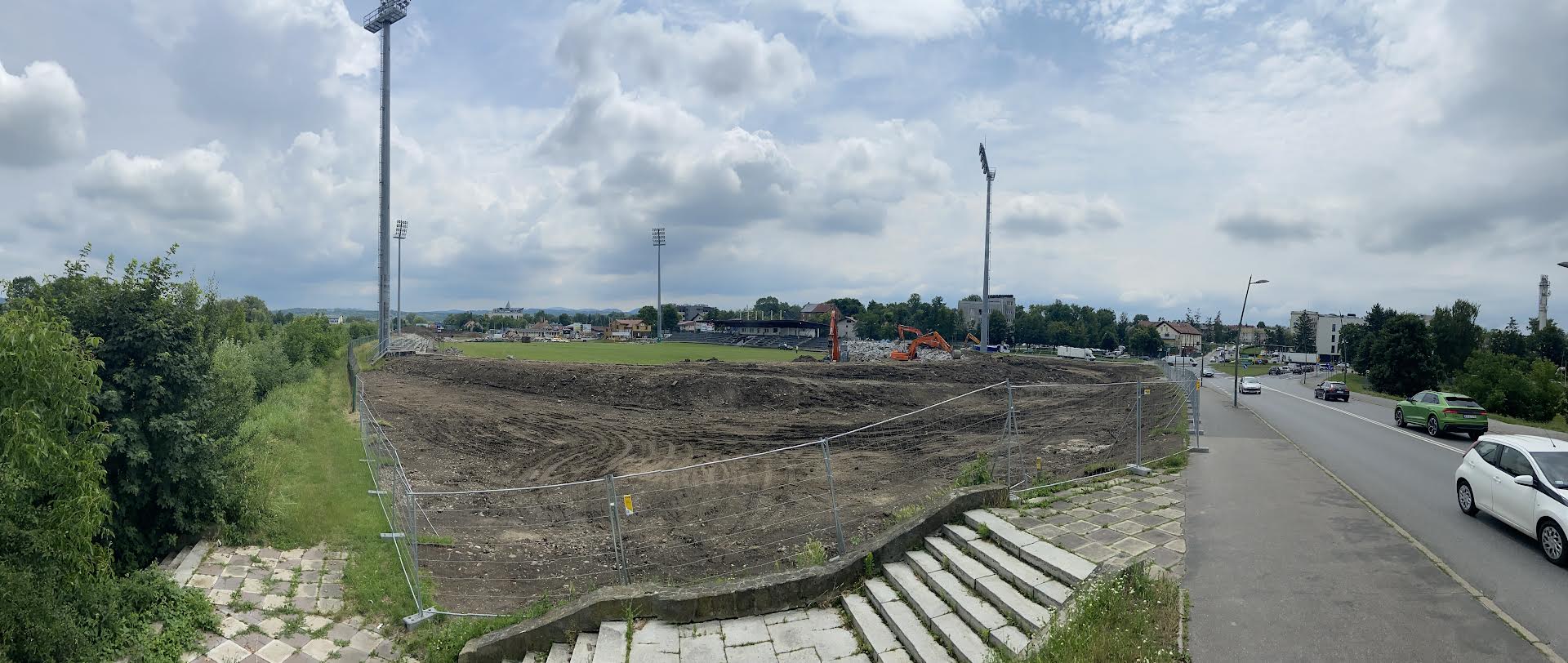Plac budowy nowego stadionu Sandecji