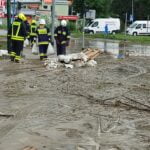 powódź błyskawiczna w Nowym Sączu; skrzyżowanie Barska - Witosa