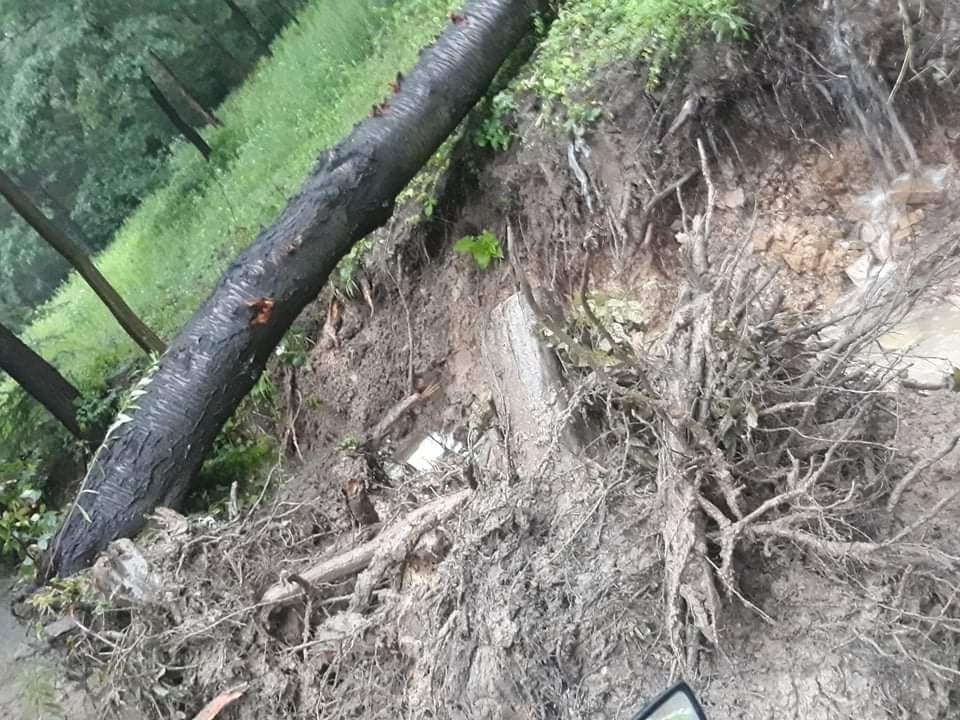 Rożnów po burzy. Powódź