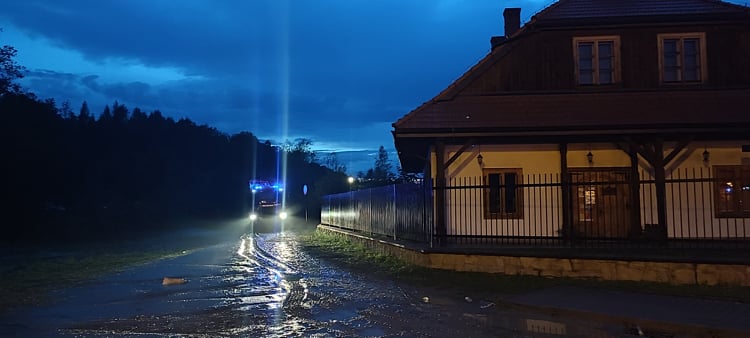 Powódź w Nowym Sączu. Potok Łubinka