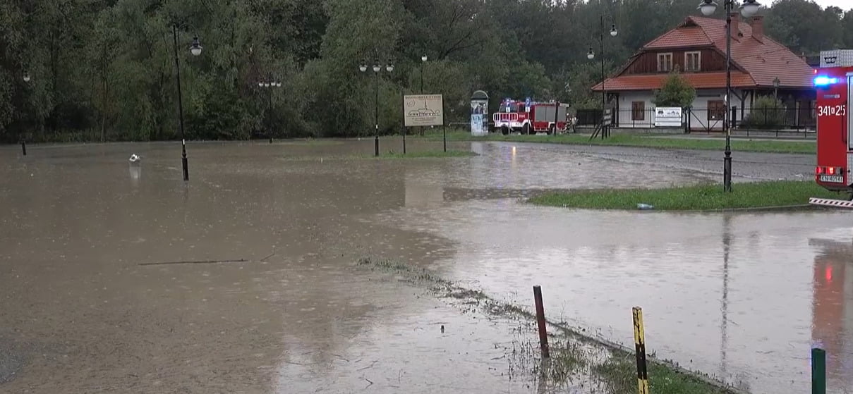 Powódź w Nowym Sączu. Potok Łubinka