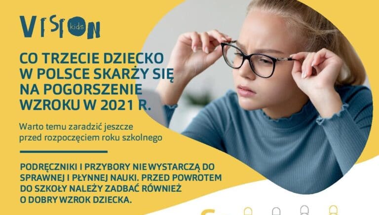 Co trzecie dziecko w Polsce skarży się na pogorszenie wzroku. Warto temu zaradzić jeszcze przed pierwszym dzwonkiem