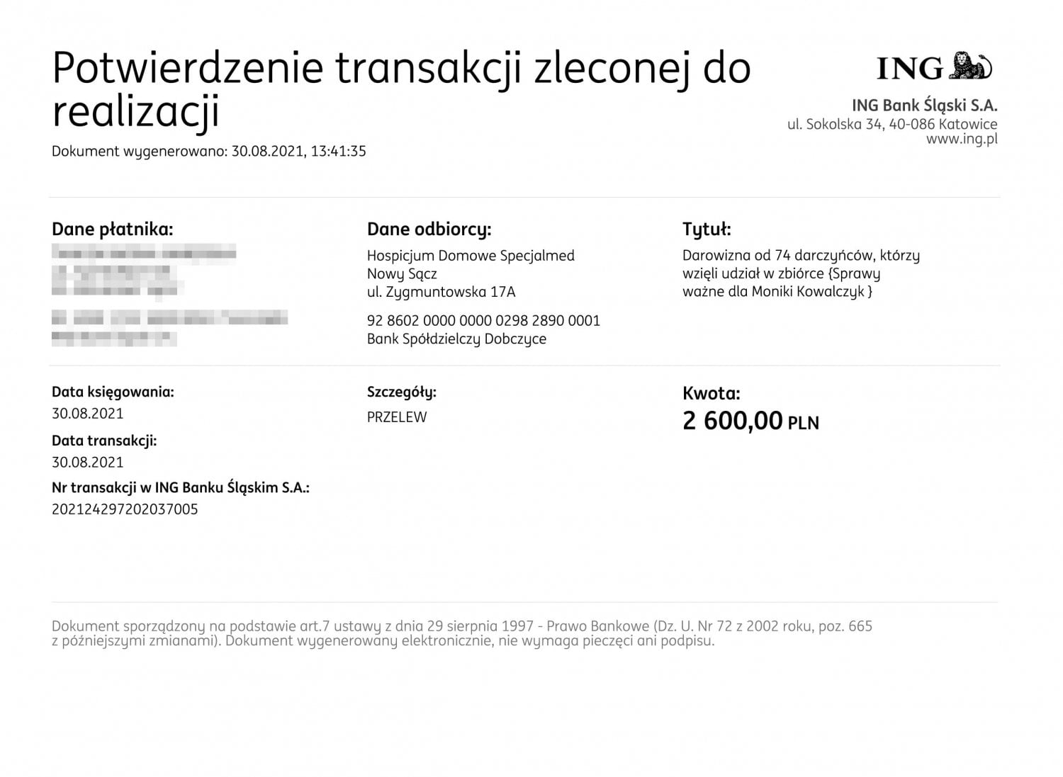 Monika Kowalczyk, Nowy Sącz, Trzetrzewina, pożegnanie